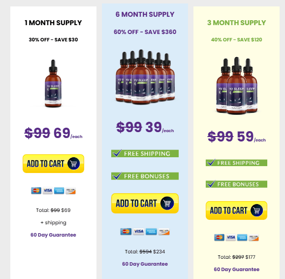 yu sleep pricing